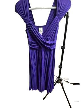 Meesh & Mia Purple Ruched Cross-Front Dress Size S
